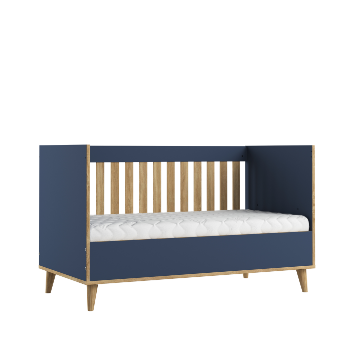 Umbaubares Babybett Couch blau | Babybett 3 in 1 NEW YORK weiss | www.kids-ambiente.com